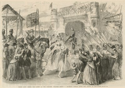 Henry V kommer in i London efter slaget vid Agincourt av English School
