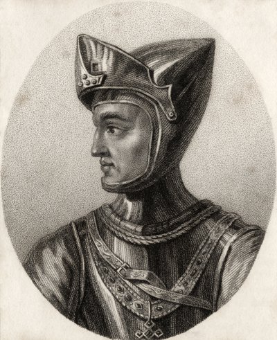 Henry of Grosmont, hertig av Lancaster, från "A Catalogue of the Royal and Noble Authors", publicerad 1806. av English School