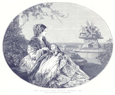Hennes Majestät och Prins Arthur, 1850 av English School