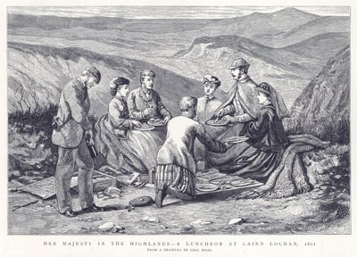 Hennes Majestät i Highlands-A Luncheon i Cairn Lochan, 1861 av English School