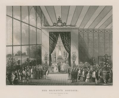 Hennes Majestäts Boudoir i den stora utställningen 1851 av English School