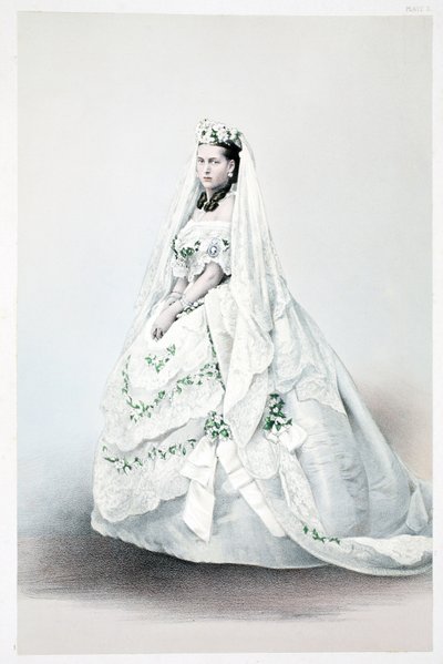 Hennes Kungliga Höghet Prinsessan Alexandra Caroline av Danmark, från A Memorial of the Marriage of Edward VII and Alexandra of Denmark, pub. 1864 av English School