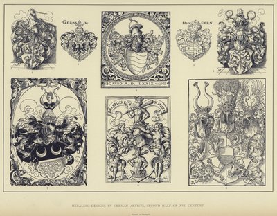 Heraldiska motiv av tyska konstnärer, andra hälften av 1500-talet (litografi) av English School