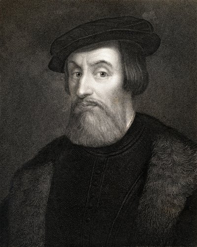 Hernan Cortes, Marques del valle de Oaxaca (1485-1547) från "Gallery of Portraits", publicerad 1833 av English School