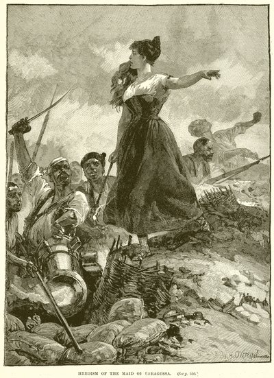 Heroism av Maid of Zaragossa av English School