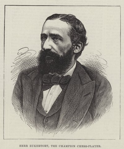 Herr Zukertort, mästaren schackspelare (gravyr) av English School