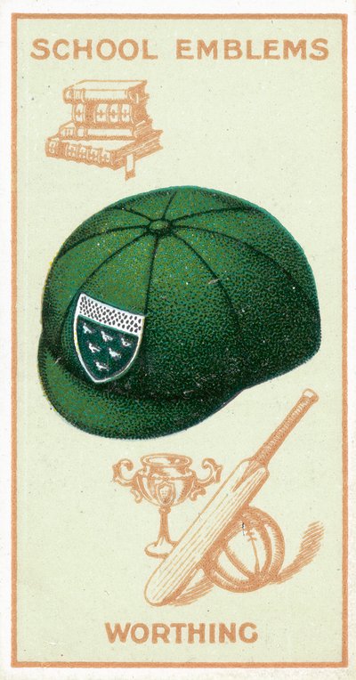 High School for Boys, Worthing, Sussex (färg litho) av English School