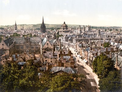 High Street, Oxford (handfärgat foto) av English School