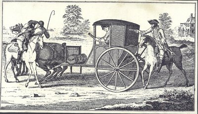 Highwaymen James MacLaine och William Plunkett rånar earlen av Eglinton på Hounslow Heath, 26 juni 1750 (gravyr) av English School
