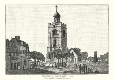 Hillingdon Church ca 1740 (gravyr) av English School