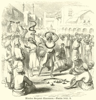 Hindoo Serpent Charmers, Psalm, lviii, 5 av English School