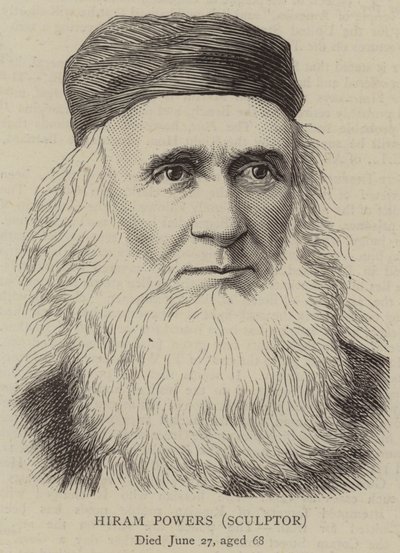 Hiram Powers, skulptör (gravyr) av English School