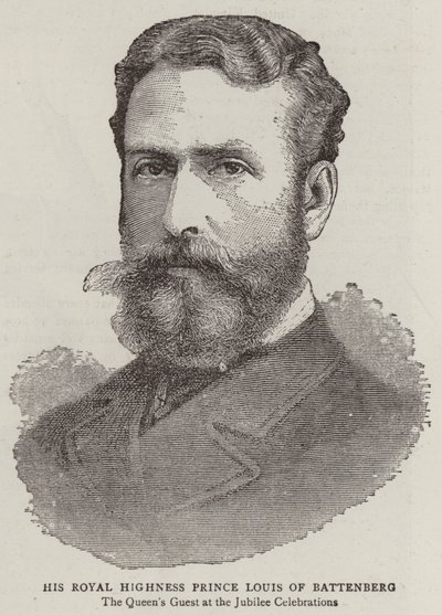 Hans kungliga höghet prins Louis av Battenberg (gravyr) av English School