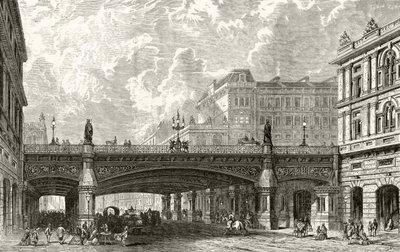 Holborn Viaduct, från "London Pictures: Drawn with Pen and Pencil", av pastor Richard Lovett, publicerad 1890 av English School