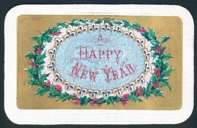 Holly Wreath, nyårskort av English School