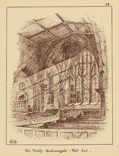 Holy Trinity Goodramgate, West End (litografi) av English School