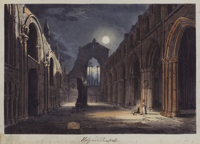 Holyrood Chapel, Edinburgh (färgad gravyr) av English School