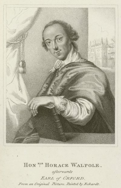 Ärade Horace Walpole, efteråt Earl of Orford (gravyr) av English School