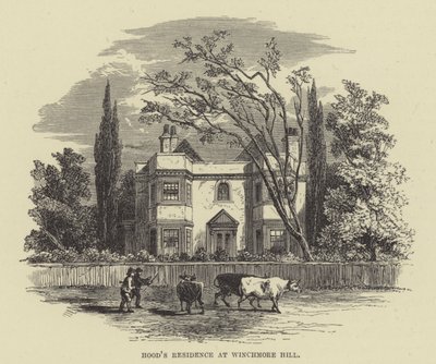 Hoods bostad vid Winchmore Hill (gravyr) av English School