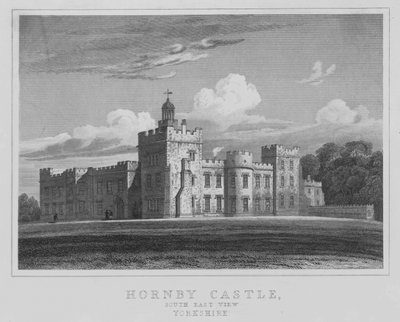 Hornby Castle, South East View, Yorkshire (gravyr) av English School