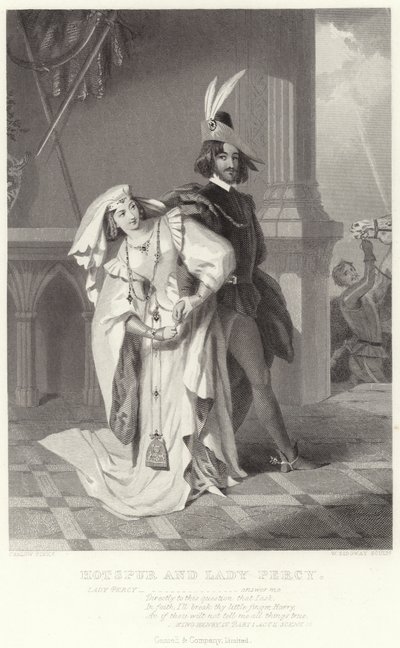 Hotspur och Lady Percy, kung Henrik IV, del I, akt II, scen III av English School