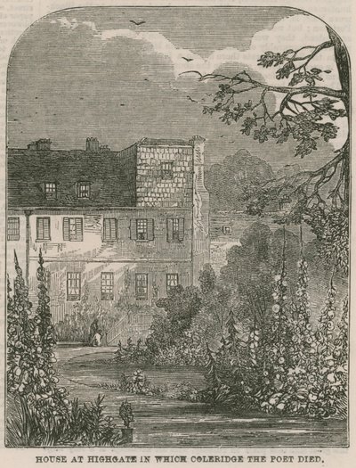 Hus i Highgate, London, där poeten Samuel Coleridge dog av English School