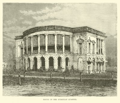 Hus i det europeiska kvarteret, Calcutta, Indien av English School