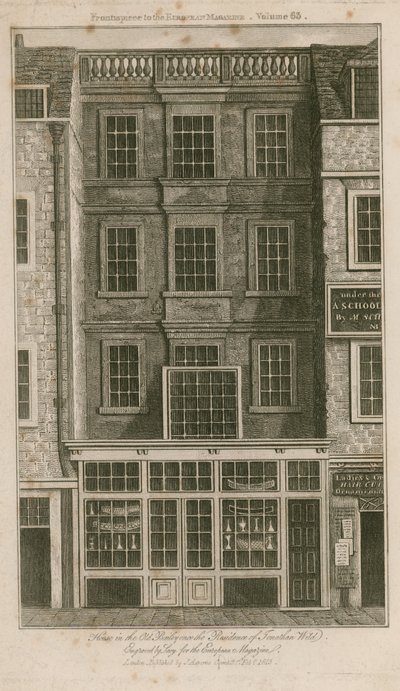 Hus i Old Bailey en gång bostad för Jonathan Wild av English School