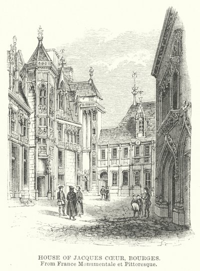 Jacques Coeur-huset i Bourges (gravyr) av English School