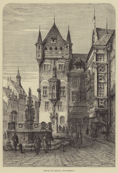 Nassaus hus, Nürnberg (gravyr) av English School