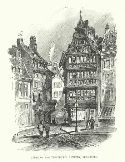 Trettonde århundradets hus, Strasburg (gravyr) av English School