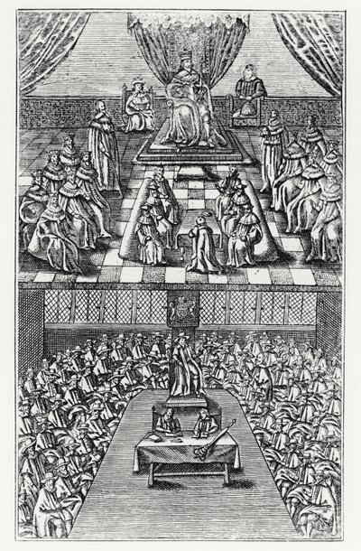 Houses of Parliament 1640 av English School