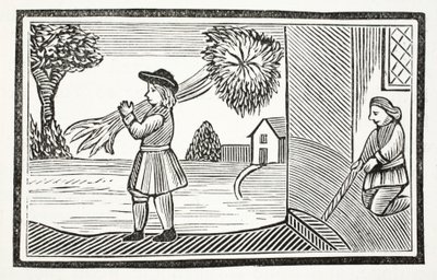 Hur Tom Hickathrifts stora styrka blev känd, illustration från Chap-books of the Eighteenth Century av John Ashton, pub. 1882 av English School