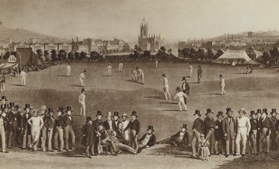Hur de spelade cricket när drottning Victoria var ung (litho) av English School