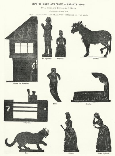 How to Make and Work a Galanty Show, av J Sachs och Eustace J C Baird (gravyr) av English School
