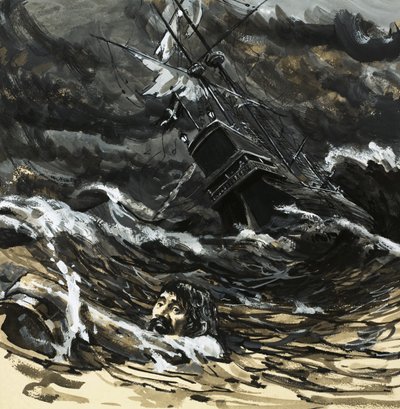 Hugo Grotius tvingades simma i land efter att hans fartyg sjönk av English School