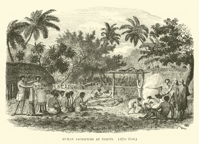 Människooffer på Tahiti, efter Cook av English School