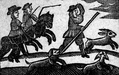 Hunting Scene, från "A Book of Roxburghe Ballads" av English School