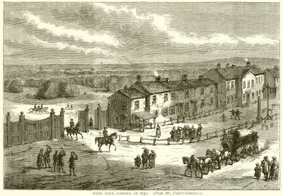 Hyde Park Corner 1750 av English School