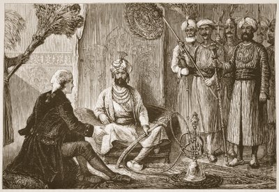 Hyder Ali och missionären, illustration från Cassells Illustrated History of India av James Grant, pub. 1879 av English School