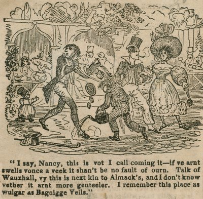Jag säger, Nancy, det här är vot jag kallar att komma det; Vauxhall Gardens, London av English School