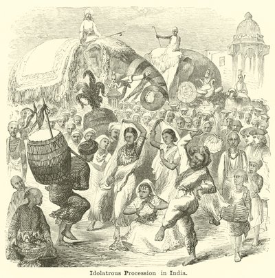 Idolatrous procession i Indien av English School
