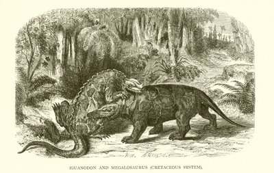 Iguanodon och Megalosaurus, kritasystemet av English School