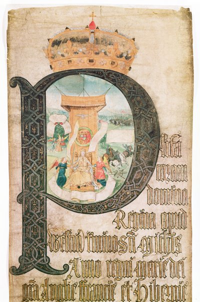 Upplyst initial, Coram Rege Rolls av English School