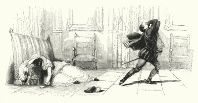 Illustration till Les Huguenots av Giacomo Meyerbeer (gravyr) av English School