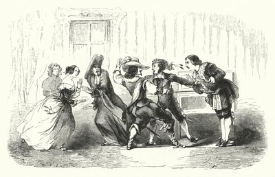 Illustration för Barberaren i Sevilla av Rossini (gravyr) av English School