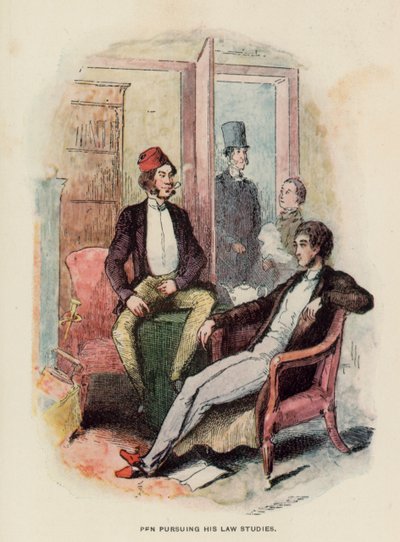 Illustration för The History of Pendennis av Thackeray av English School
