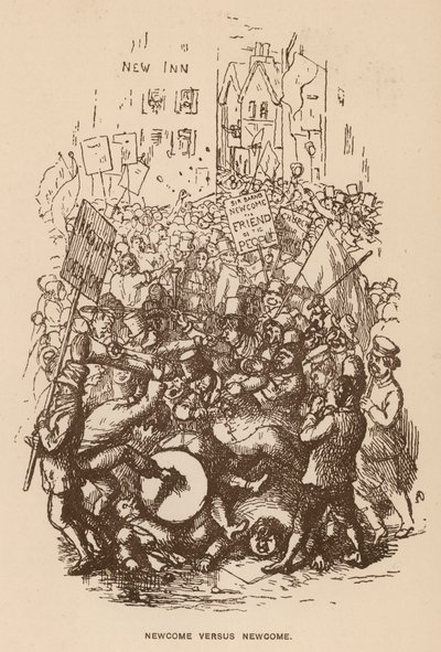 Illustration för The Newcomes av Thackeray (litho) av English School