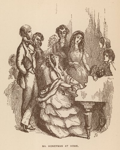 Illustration till The Newcomes av Thackeray (litografi) av English School