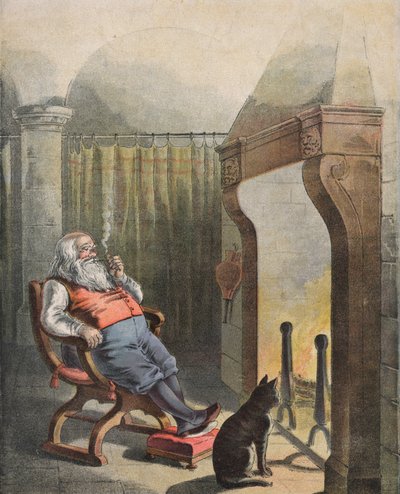 Illustration till The Night Before Christmas (kromolit) av English School